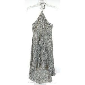 NWT Juniors Size Small Lush Nordstrom Black White Tiered Ruffle Hi Lo Dress